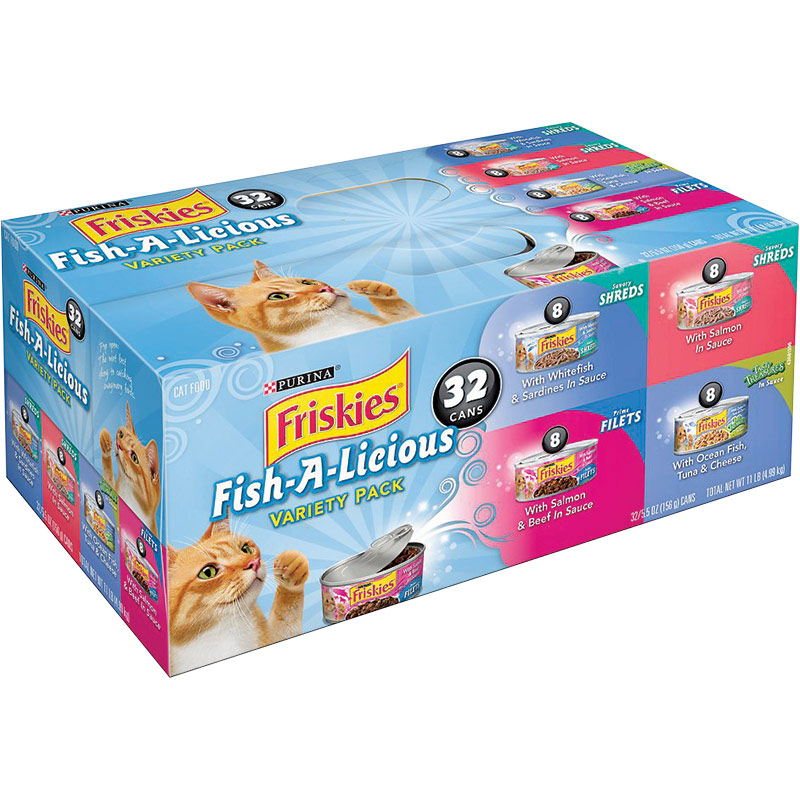 32 Ct. Purina Friskies Fish A Licious Variety Pack Canned Cat Food