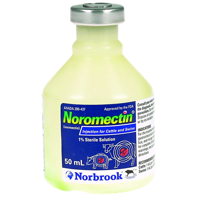 50 mL. Noromectin Ivermectin Injection For Cattle & Swine - Gebo's